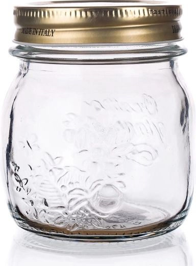 Quattro Stagioni befőttes üveg 0,25 l üveg testtel és fém tetővel