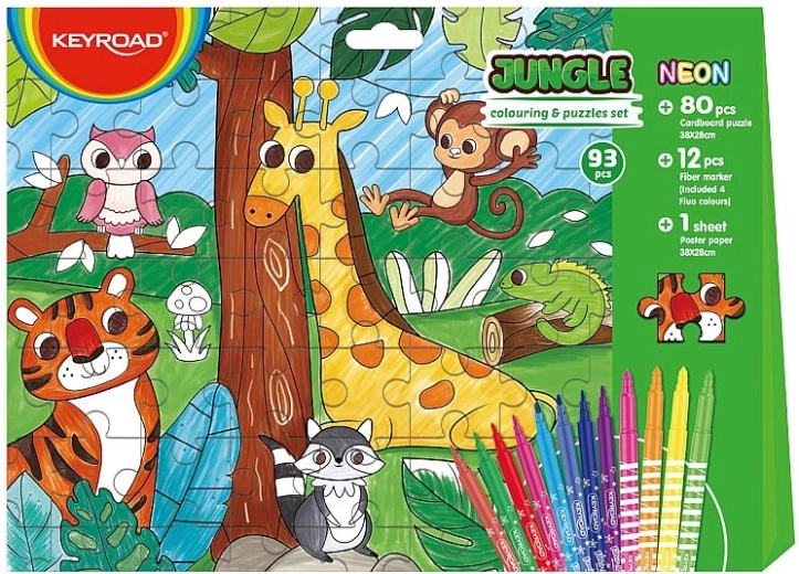 Keyroad 2 az 1-ben dzsungel színezős puzzle