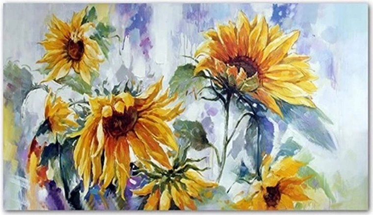Gyémántszemes festés napraforgó 80 × 40 cm