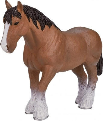 Realisztikus Clydesdale ló figura világosbarna