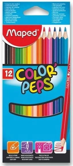 Háromszögletű színesceruzák MAPED Color'Peps 12 db