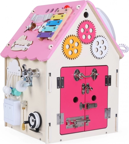 Aktivitási tábla házikó gyerekeknek 2Kids Toys – Rózsaszín