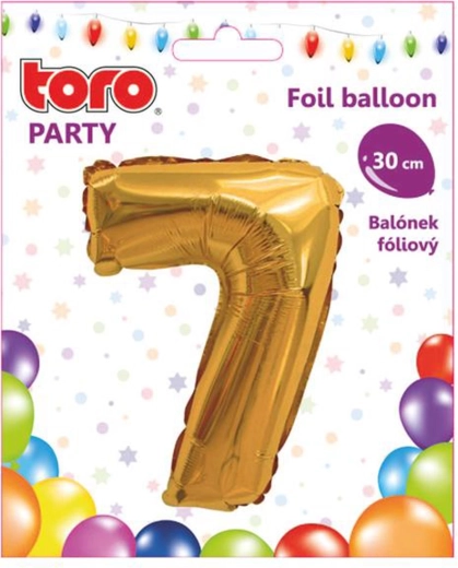 Fólia lufi 7-es szám, 30 cm, arany TORO