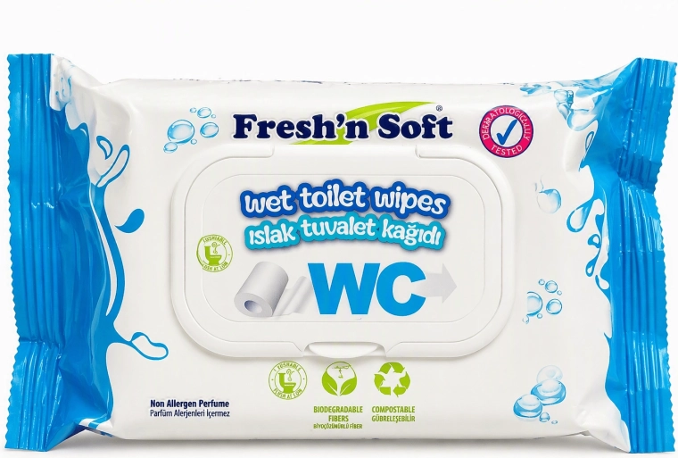 Fresh 'n soft nedves toalettpapír vegan 60 db