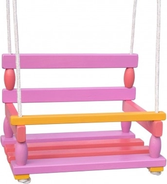 Fa gyerekhinta 40 × 30 cm, teherbírás 80 kg – Rózsaszín