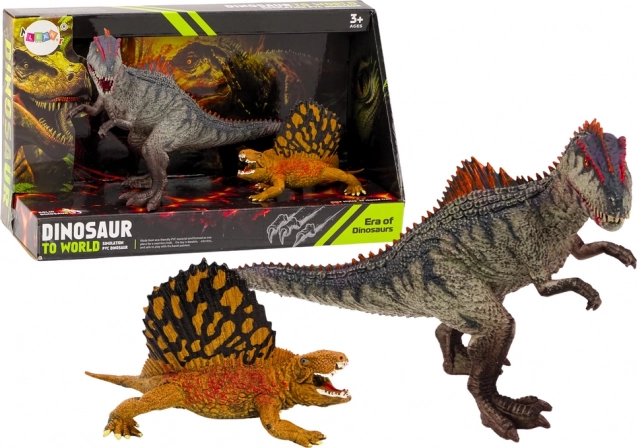 Dinoszaurusz figurakészlet – dimetrodon és allosaurus – 2 db