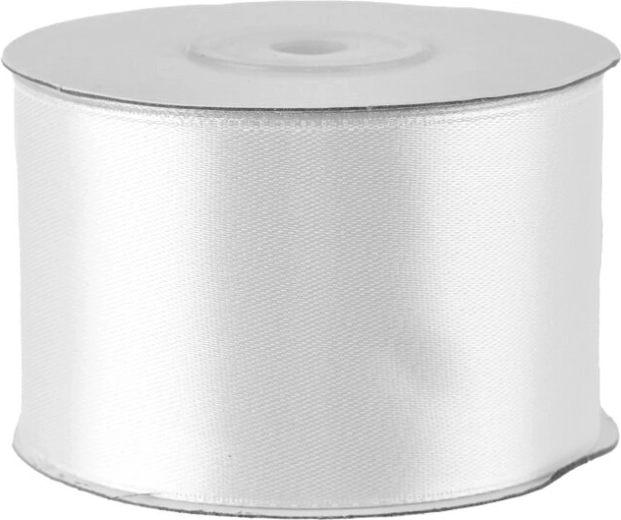 Fehér szatén szalag 50 mm, 25 m