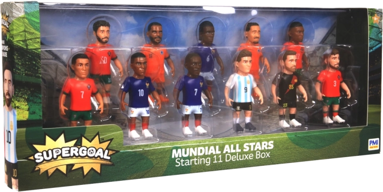 Supergoal deluxe focista figurák dobozban, 11 db