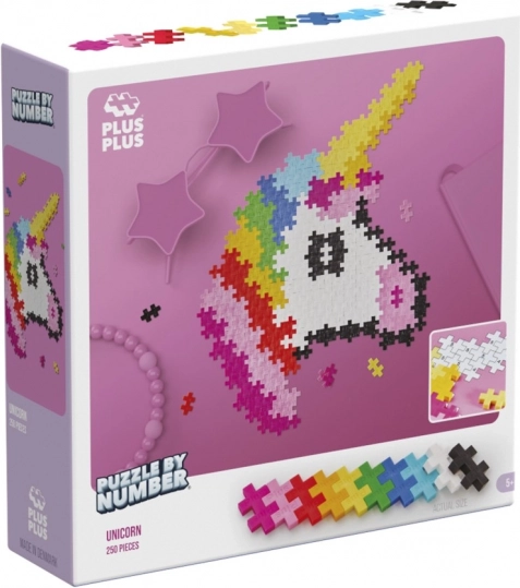 Plus Plus Puzzle számok alapján - Egyszarvú 250 db