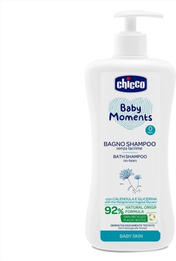 Chicco Baby Moments 2 az 1-ben tusfürdő és sampon hajra és testre adagolóval 750 ml