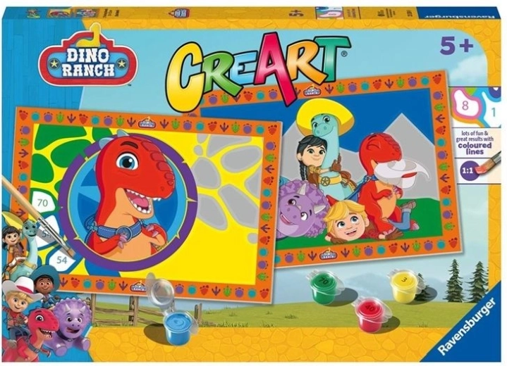 Ravensburger CreArt Junior Dino Ranch – számfestő gyerekeknek