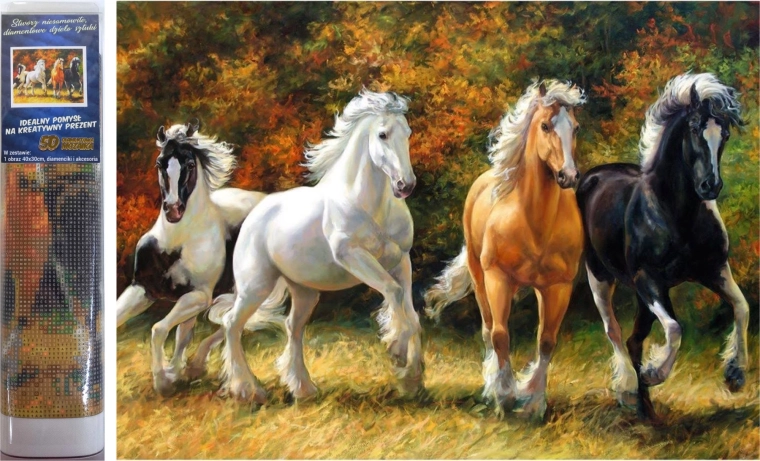 Norimpex gyémántfestés vágtató lovak 30 × 40 cm