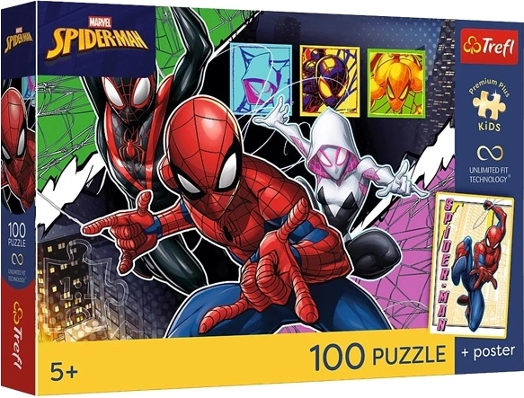 Trefl Premium Plus Kids Spiderman: Bátorság puzzle, 100 darab
