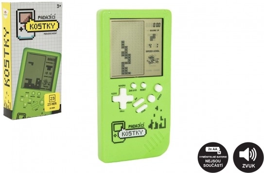 Digitális játék Hulló kockák logikai kirakó, műanyag, 7×14 cm, elemmel, hanggal – Zöld