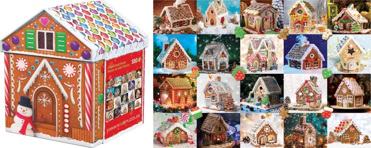 Puzzle Mézeskalács házikó EUROGRAPHICS fémdobozban, 550 darab