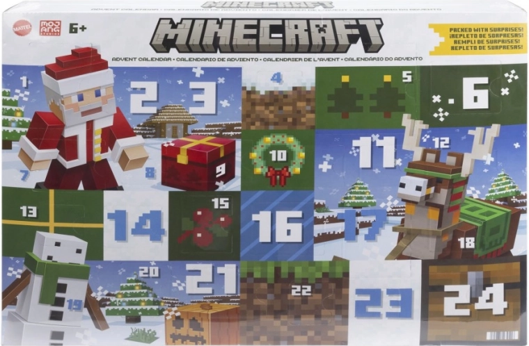 minecraft adventi naptár 2024 figurákkal és kiegészítőkkel