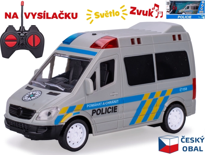 RC rendőrautó 17 cm távirányítással