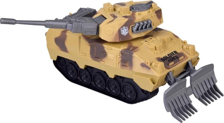 Forgatható tornyú és tolólappal felszerelt tank