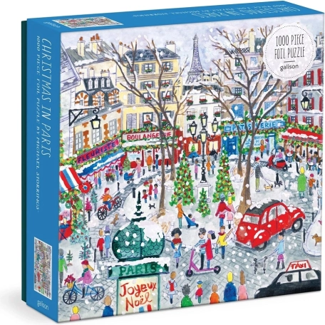 Fóliás puzzle Karácsonyi Párizs – Michael Storrings (Galison, 1000 darab)