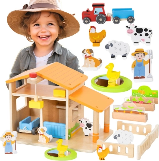 Viga Toys fa játékfarm kiegészítőkkel