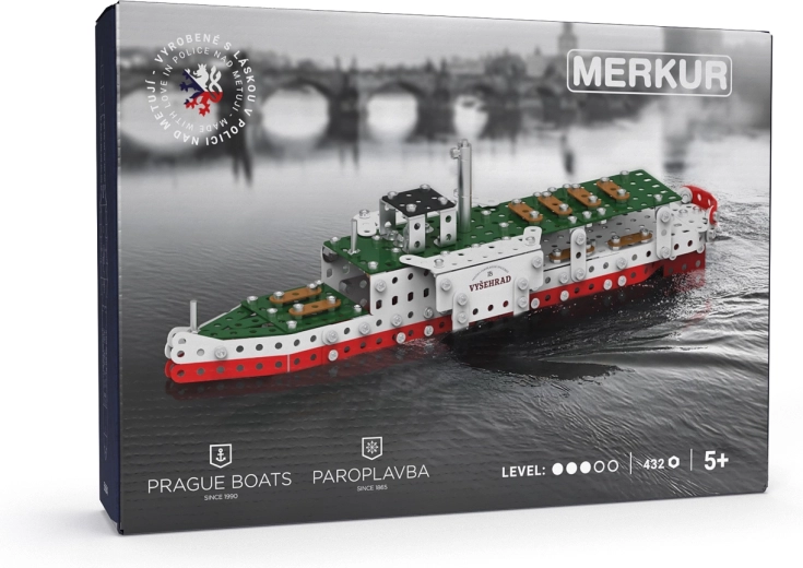 Merkur gőzhajó Vyšehrad – építőkészlet 432 darabbal