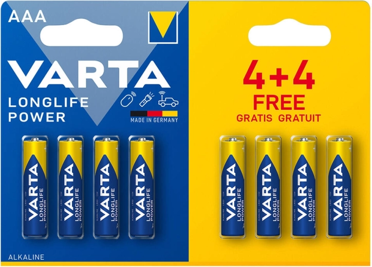Alkáli elemek AAA LR03 1,5 V Longlife Power VARTA (8 db)