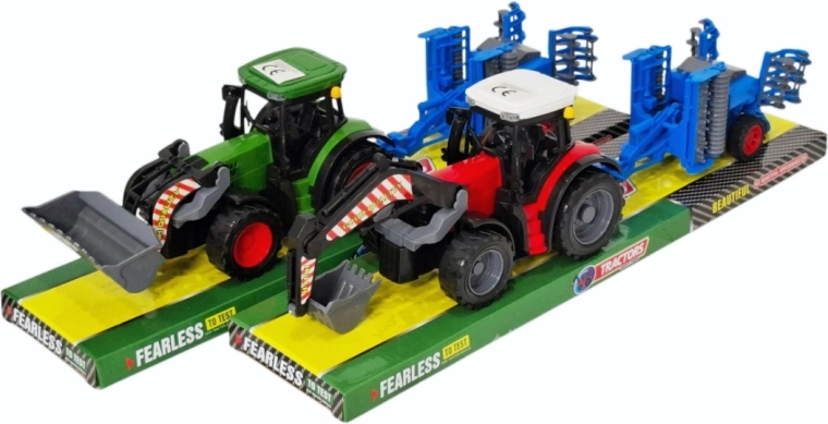 Mezőgazdasági traktor tartozékokkal – 1 darab