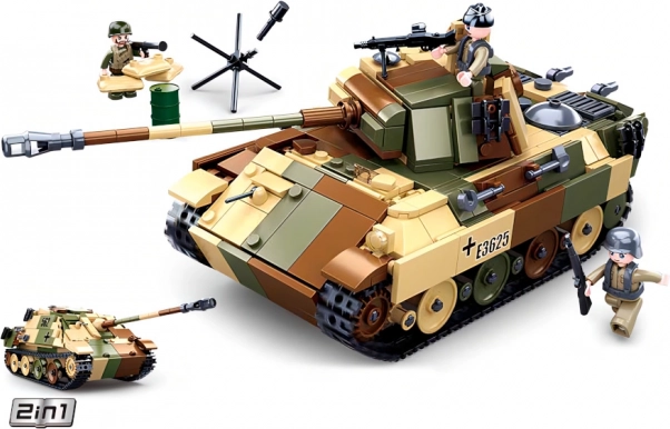 Sluban Army álcázott közepes tank 2 az 1-ben építőkészlet