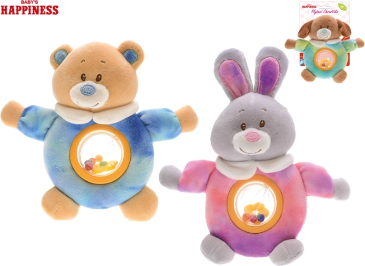 Plüss állatka csörgővel Baby Happiness 17 cm