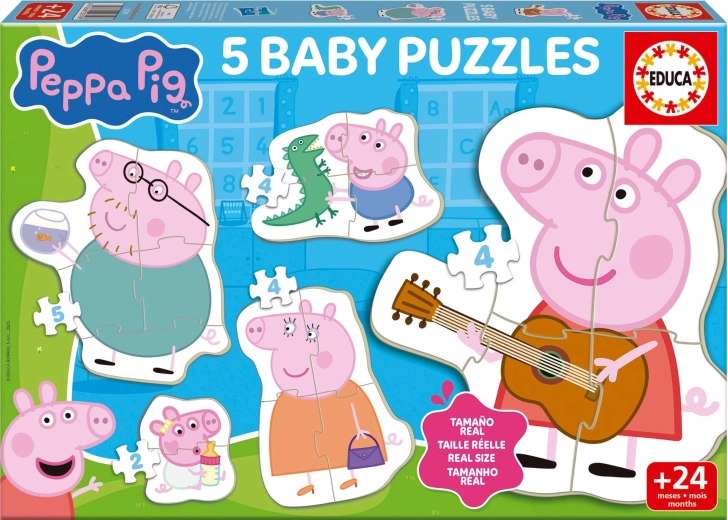 Baby puzzle Peppa malac 5 az 1-ben (2–5 darab)