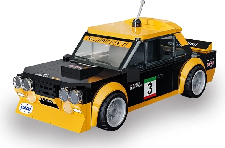 CaDA Fiat Abarth 131 építőkészlet fekete színben, 1:24 méretarányban