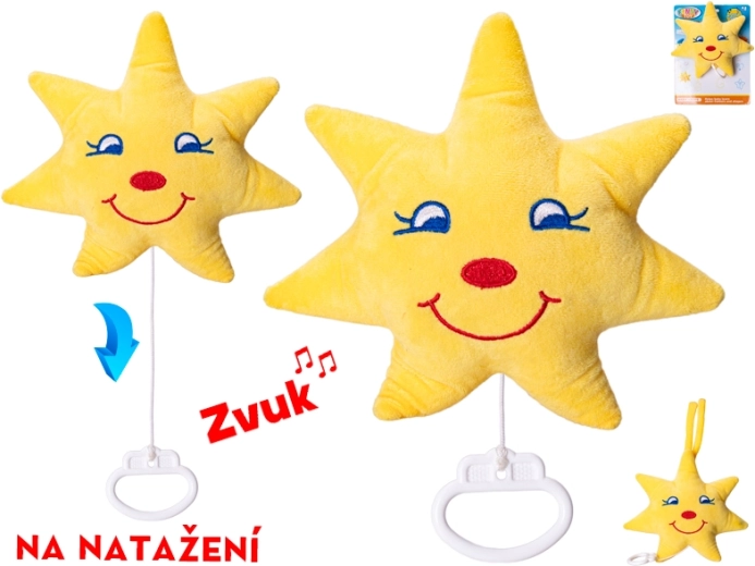 Plüss csillag felhúzható zeneszerkezettel, 20 cm