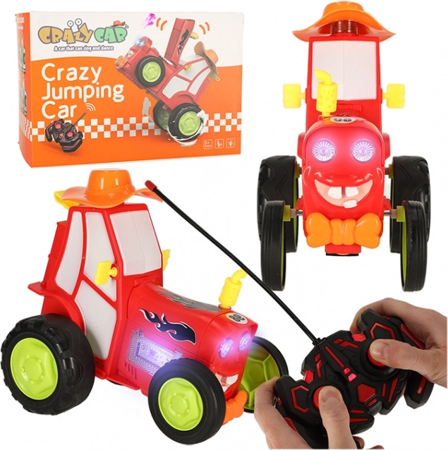 Ugráló és táncoló távirányítós RC traktor – piros