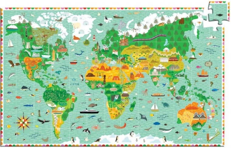 DJECO Megfigyelős puzzle: a világ körül 200 darab