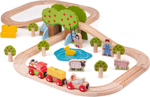 Bigjigs Rail fa farmás kisvonat készlet
