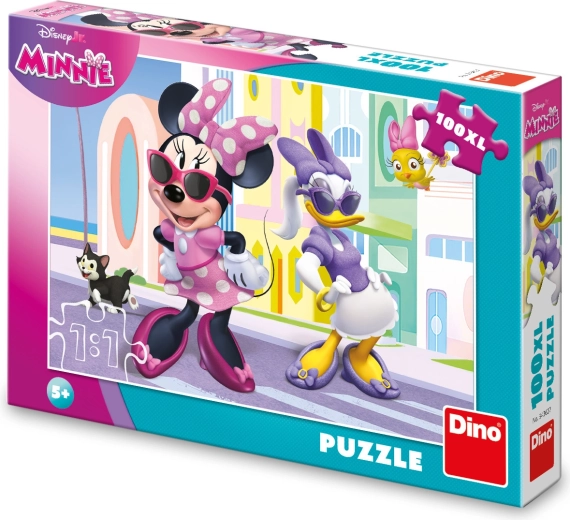Disney Minnie és Daisy a városban – gyerek puzzle 100 XL darabbal