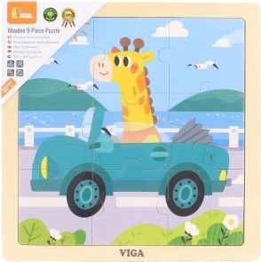 Fa kirakó zsiráffal autóban, 9 darab