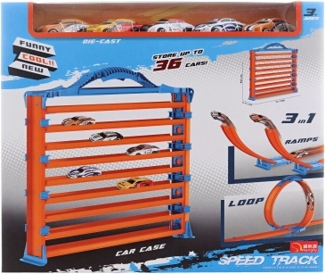 3 az 1-ben pálya kisautókkal és garázzsal