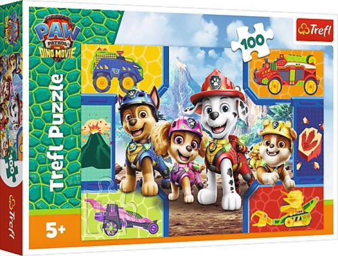 Mancs őrjárat (Paw Patrol) Dino film: Kutyik és dinoszauruszok – 100 darabos puzzle
