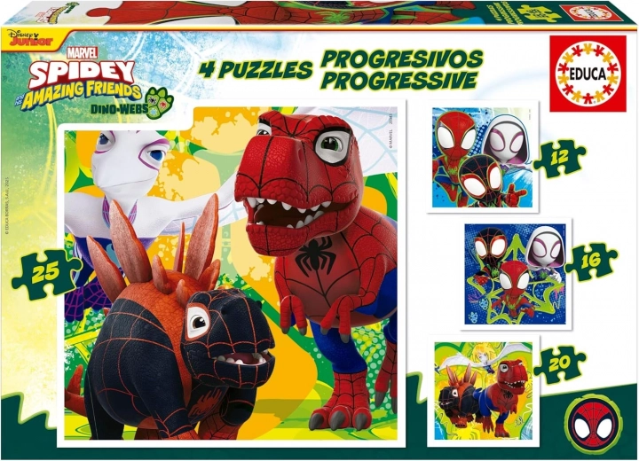 Educa Puzzle Spidey és csodálatos barátai: Dino-háló 4 az 1-ben
