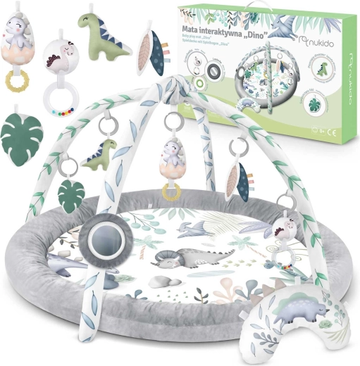 Interaktív oktató játszószőnyeg Nukido Dino levehető ívekkel