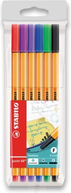STABILO tűfilc készlet 6 db, 0,4 mm