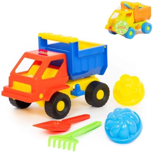 Homokozó készlet kisautóval és formákkal