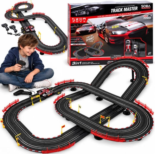 Track Master Audi R8 LMS GT3 EVO II elektromos versenypálya, 525 cm