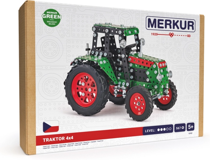Merkur építőkészlet – traktor 4x4 zöld (567 darab)