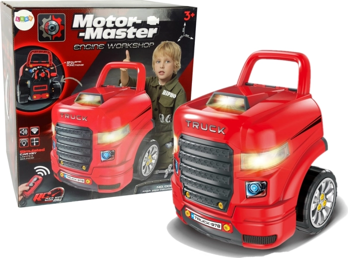 Gyermek mechanikus építőkészlet kamionnal és szerszámokkal