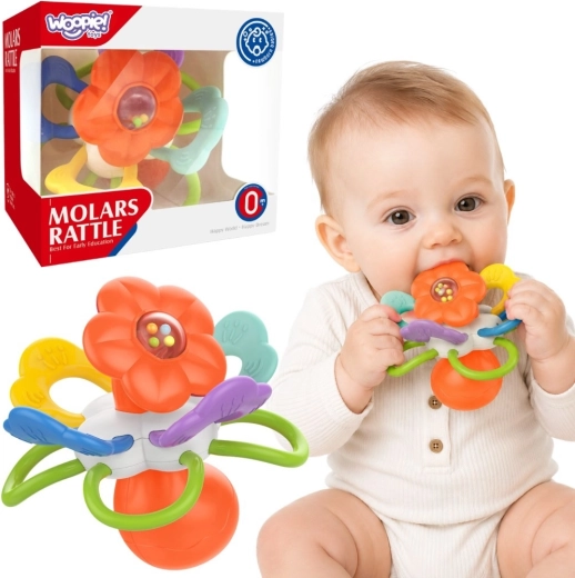 WOOPIE BABY szenzoros csörgő és rágóka virág alakban babáknak 0 hó+