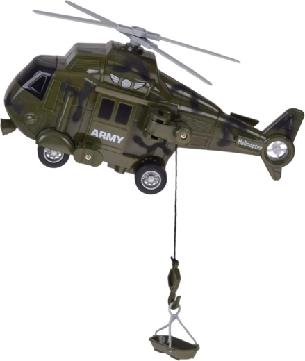 Helikopter rotorral és mentőcsörlővel