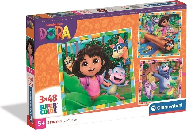 Clementoni Dora puzzle 3×48 darabos SuperColor