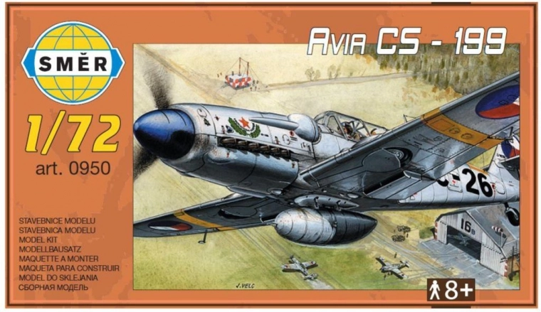 repülőgép makett avia cs-199 műanyag 1:?? 13,7 × 12,6 cm